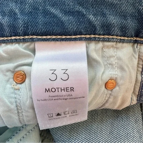 New MOTHER Superior The Weekender Slice Flare Jeans Medium Blue 33 - Picture 11 of 17